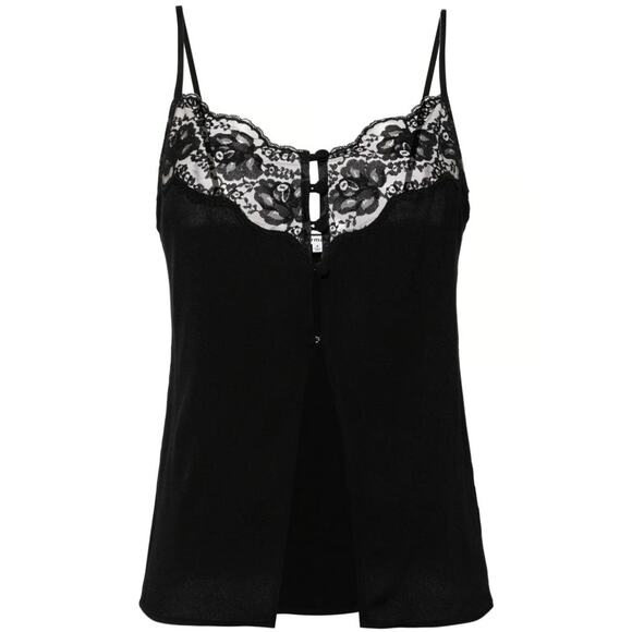 Reformation Esmeralda Satin Lace Top - 8 - Black - Picture 1 of 5